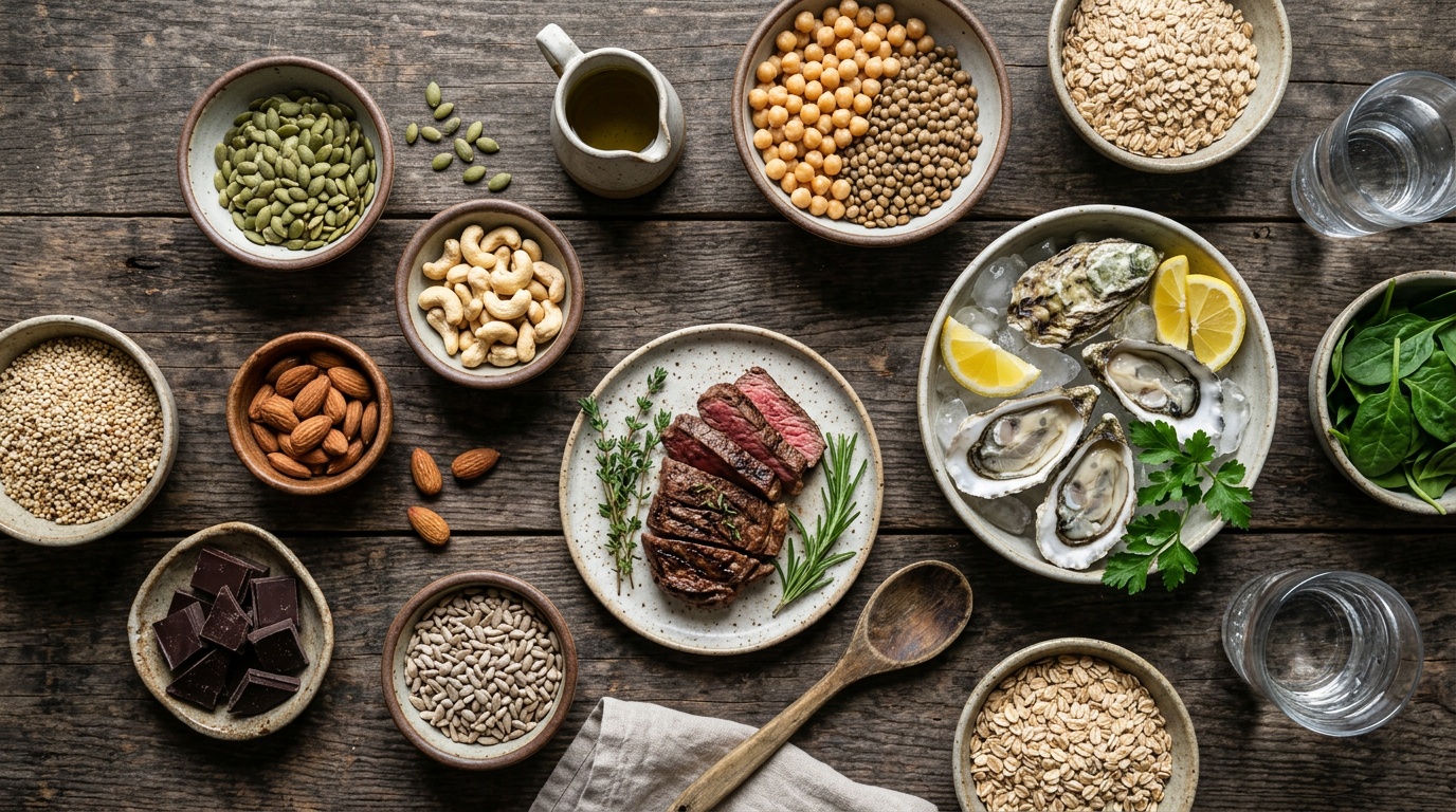 אבץ ומזונות המכילים אבץ