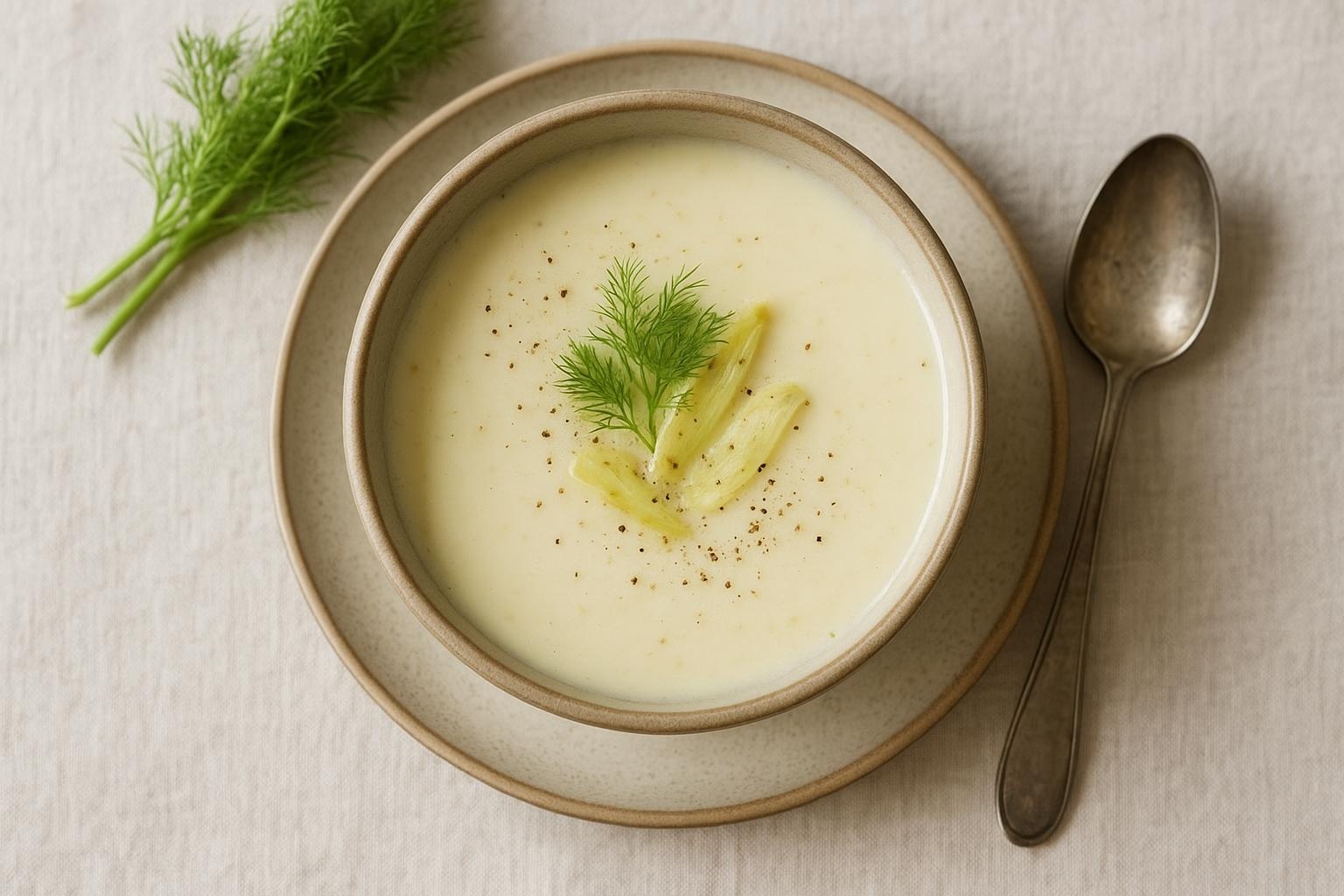 سوپ رازیانه خامه‌ای