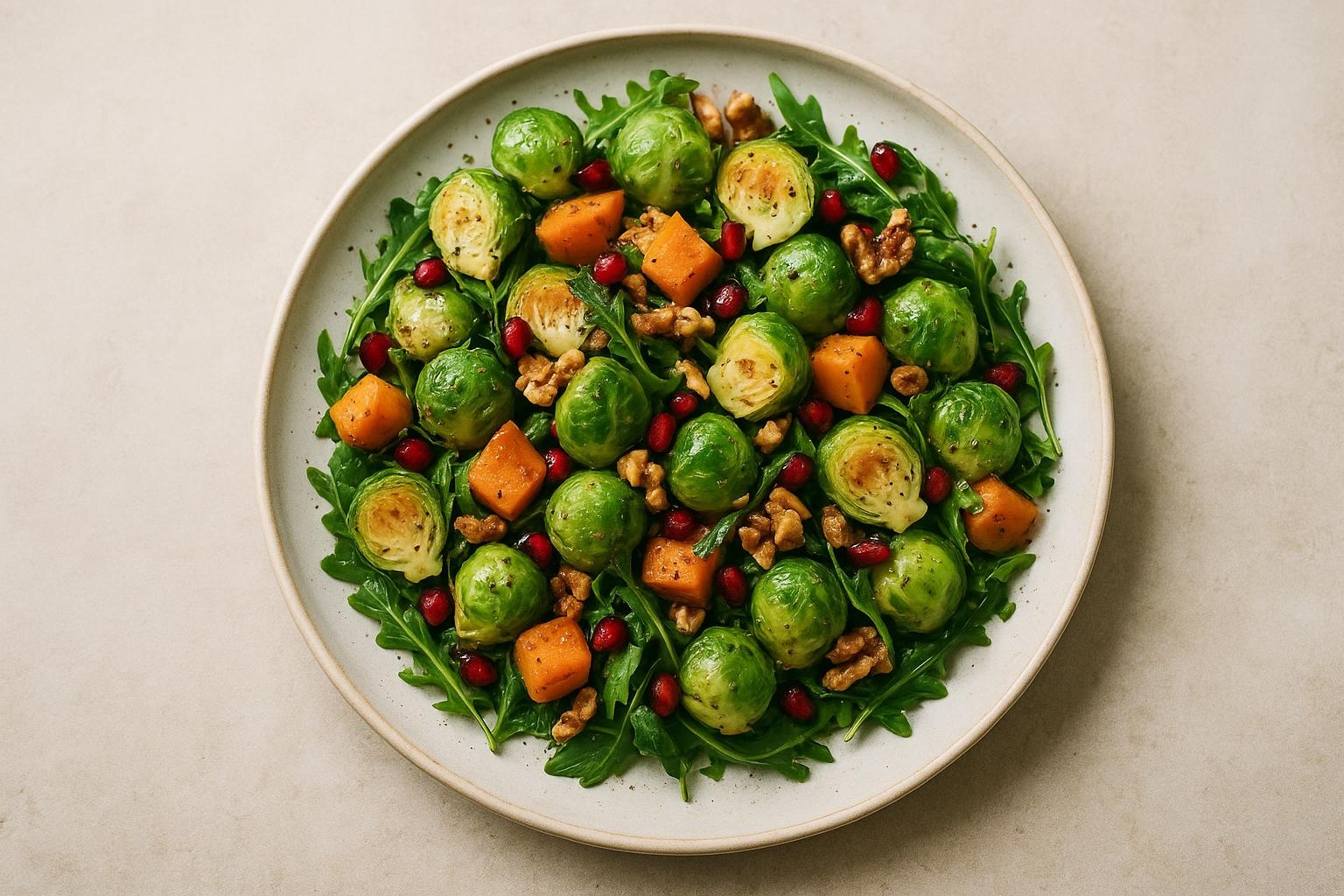 Sałatka z Brukselki z Rokiem, Orzechami i Dynią
